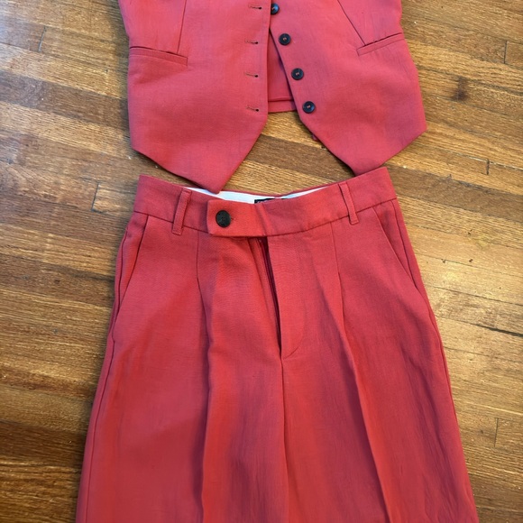 ZARA 🍂 2 piece 🧡New Linen pants. & Vest🍁 - Picture 2 of 7